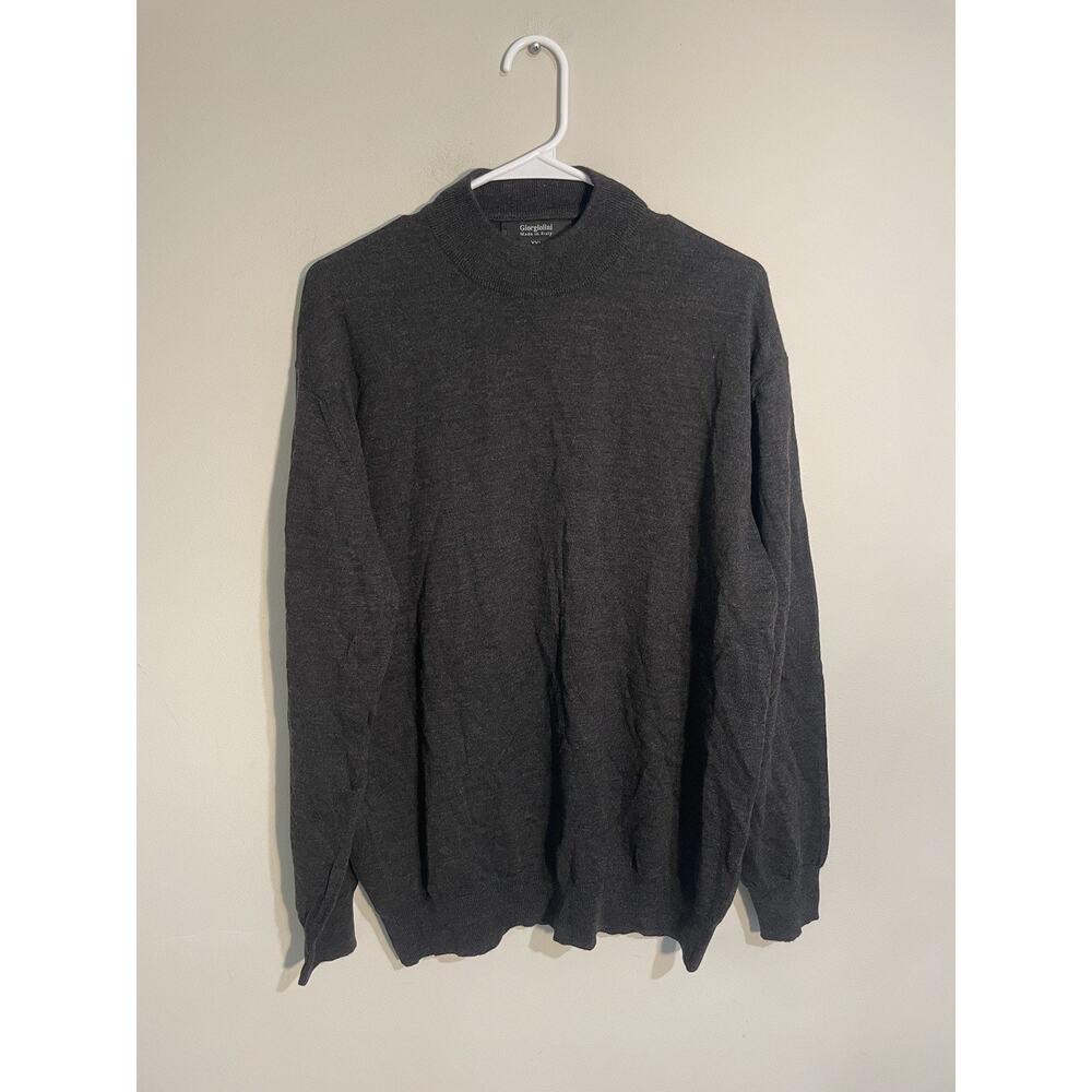 Giorgiolini Made in Italy Gray Crew Neck‎ Sweater XXL Italian Knitwear